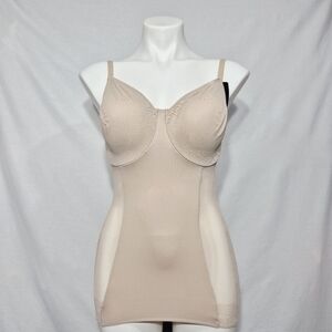 40C Slim Shape Sheer &‎ Sexy Shaping Underwire Camisole Beige NWT